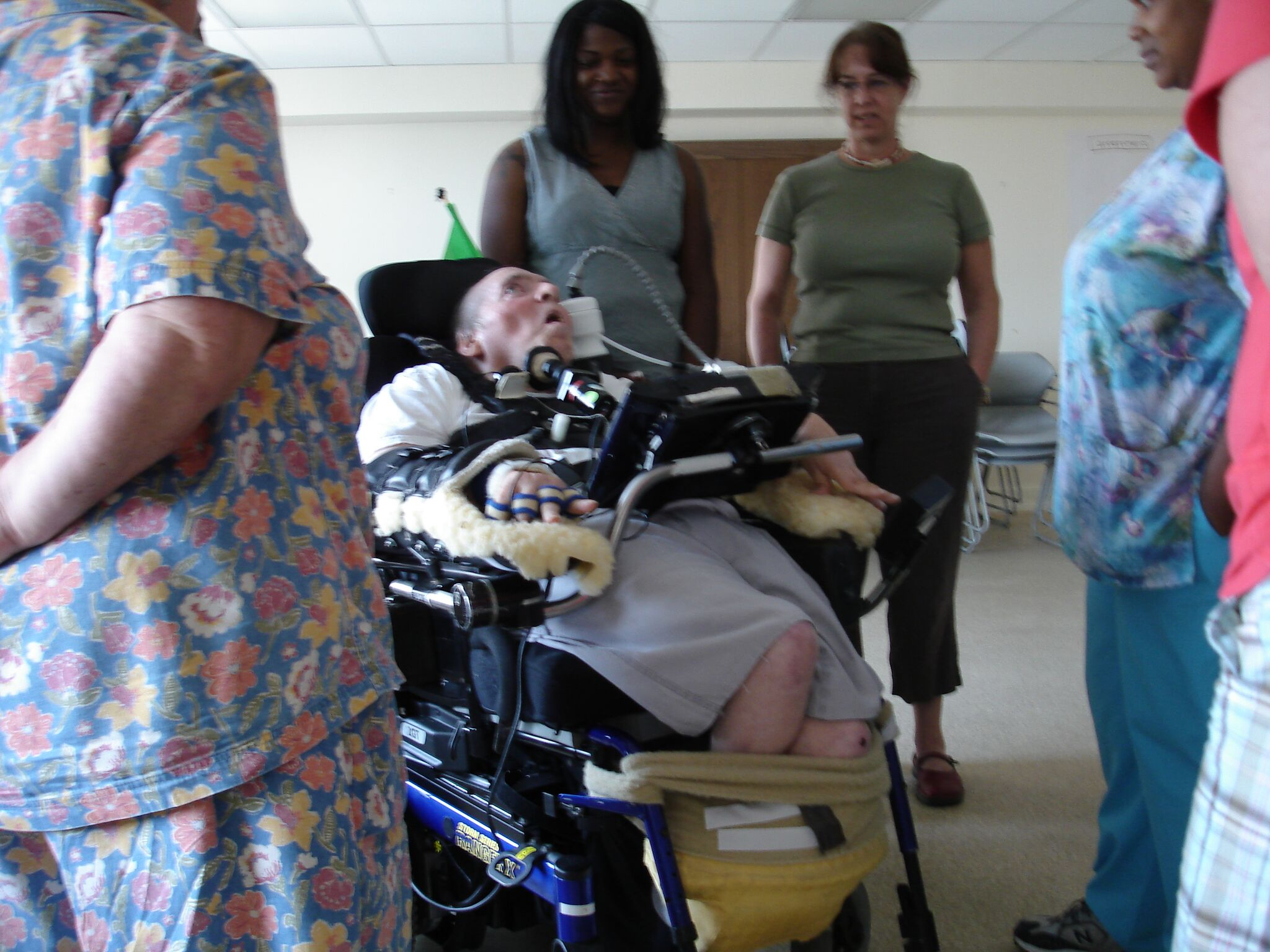 Exploration Woman in wheelchair using a communication device