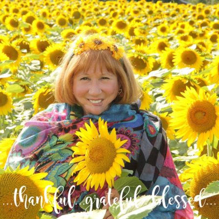 Maureen among the sunflowers