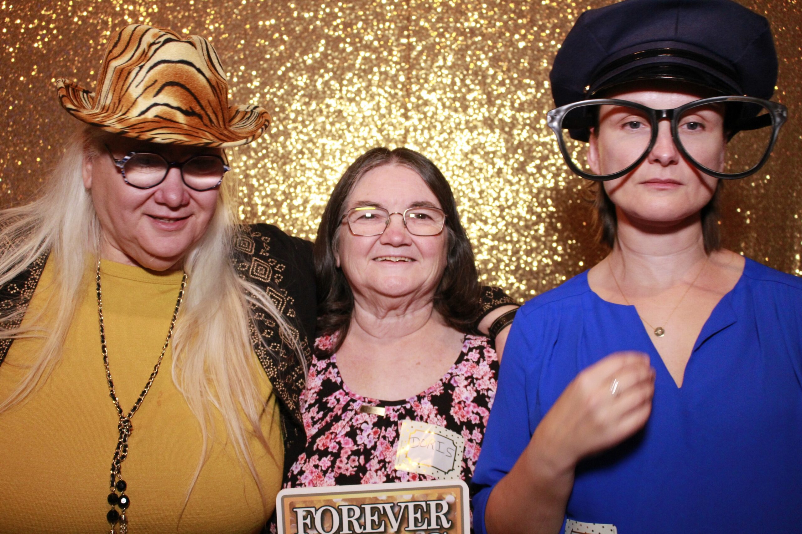 Silly photo at Networks’ 20th anniversary: Diane, Doris, Doris’ daughter Sarah.