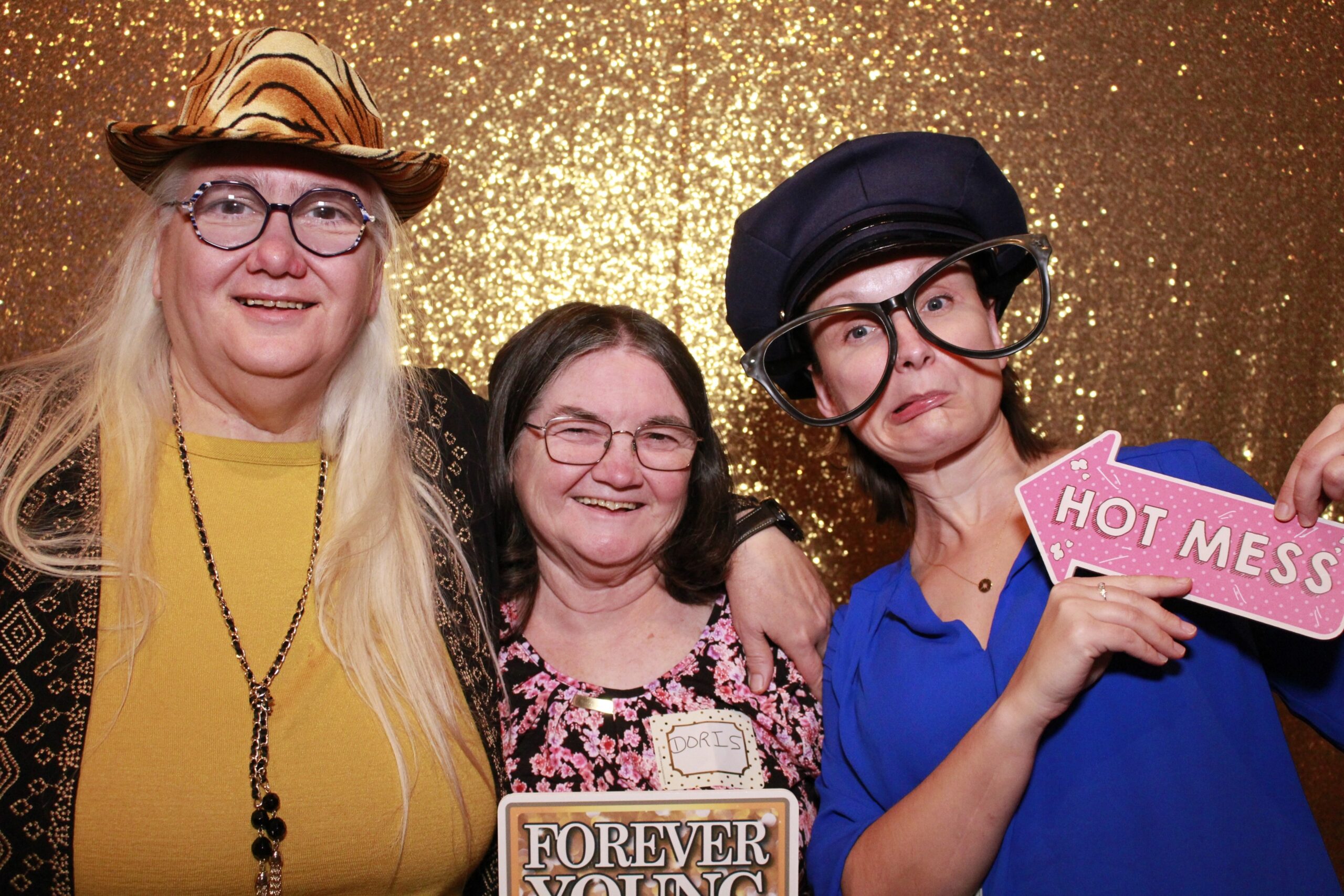 Another silly photo at Networks’ 20th anniversary: Diane, Doris, Doris’ daughter Sarah.