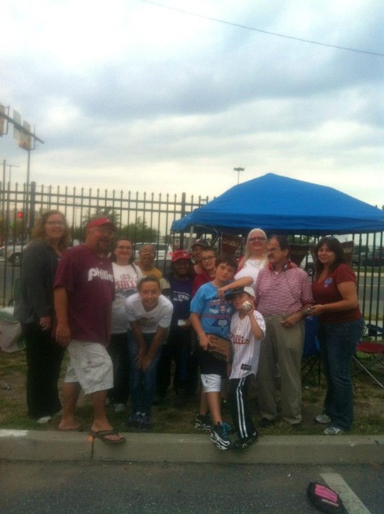 At the Phillies game! Joe, Diane, Doris, George, Julie, Joe’s kids, and others