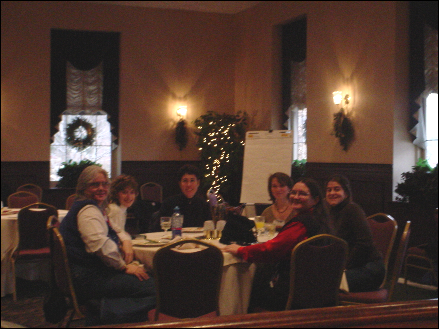 Diane, Doris, Michelle, Jill and others at a holiday party.
